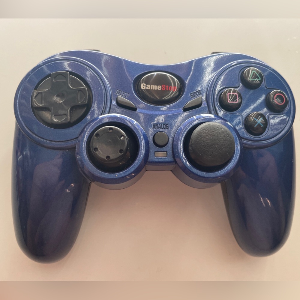 Gamestop Wireless Playstation 2 PS2 Controller Blue Videogame Controller